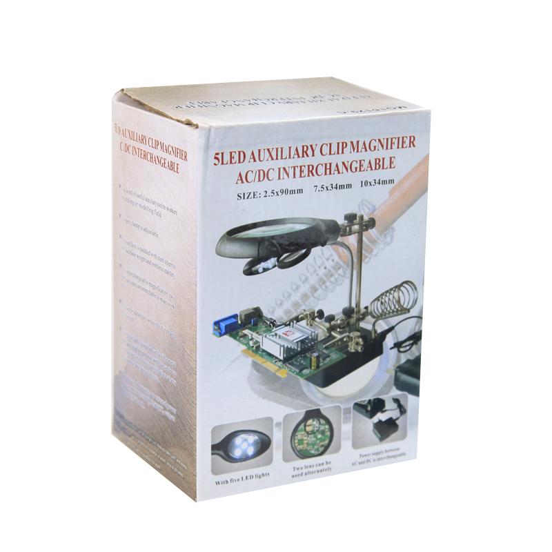 Three-fold replacement LED lamp lighting auxiliary multi-function bracket inspection 10 times table lamp magnifying glass
