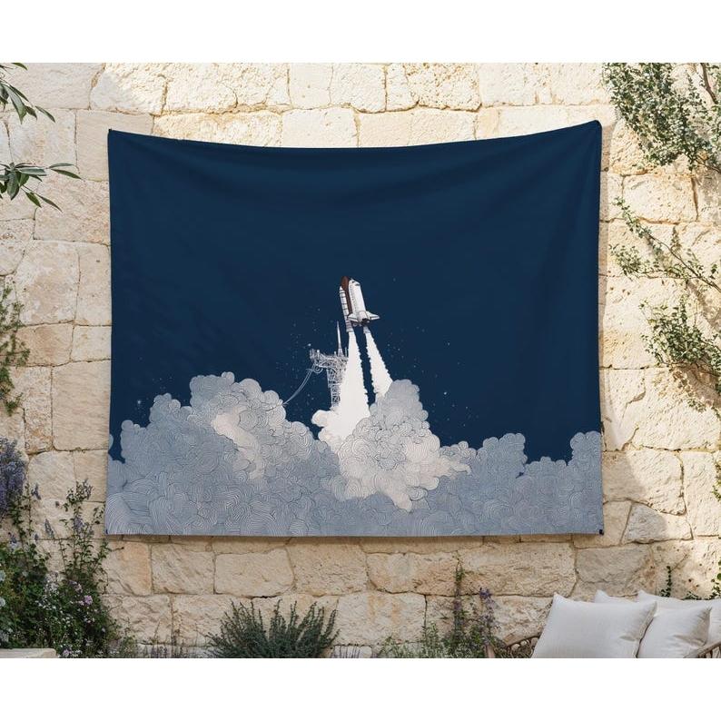 Space Shuttle launch tapestry 75x100