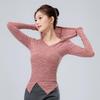 WEZHO Women's Knitted Cross Hooded Long-Sleeve Sports Top