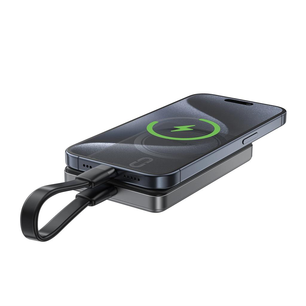 Powerbank Acefast M12-10000 Pd20W Ultra-Cienki, Zgodny Z Magsafe - Czarny