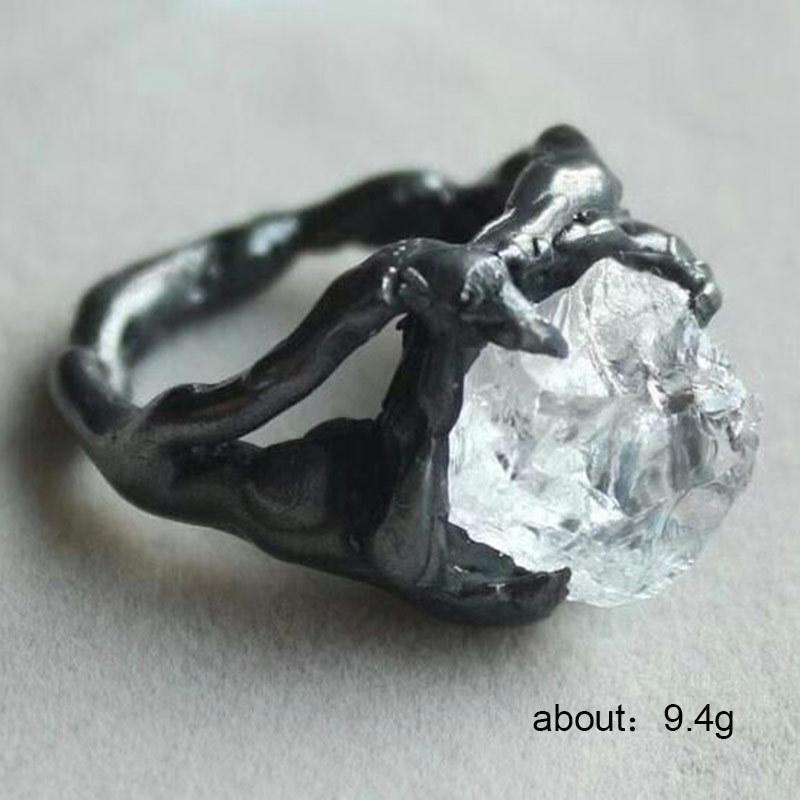 Trendy Irregular Crystal Hip-Hop Ring: Creative, Eye-Catching Accessory