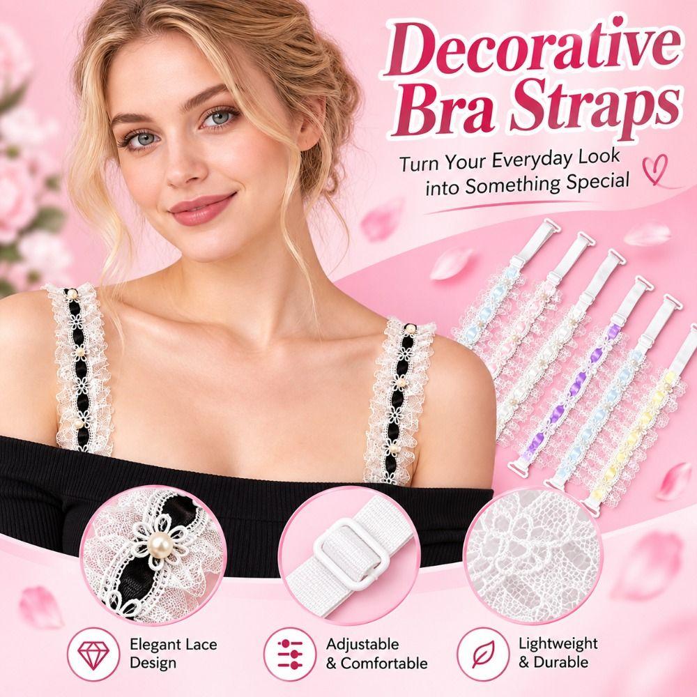 Sweet Flowers Lace Bra Straps Adjustable Elastic Bra Strap Lace Lingerie Strap Wedding Party