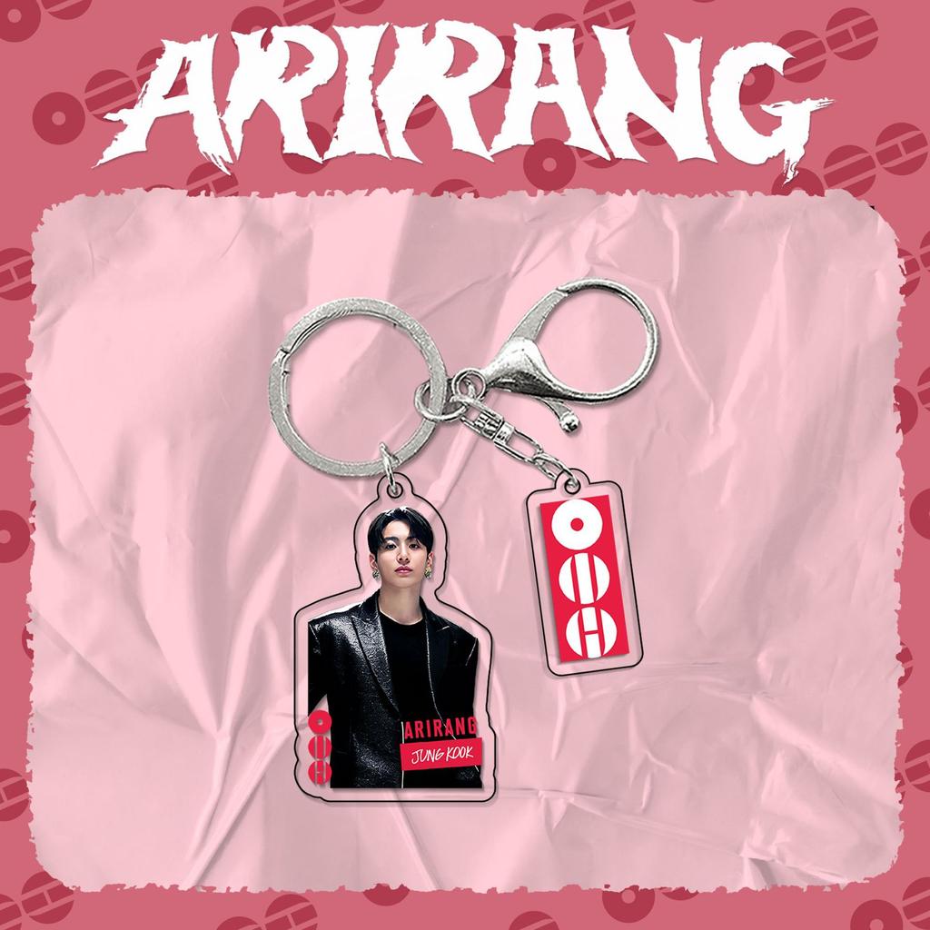 BTS Arirang World Tour Acrylic Keychain, Bangtan Boys Suit Style Member & Group Charm with Logo Tag, Kpop ARMY Fans Bag Accessory
