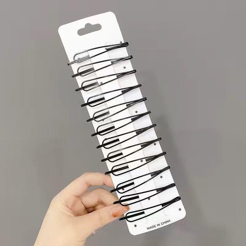 12pcs Black Hair Clips - Vintage Matte Finish,Invisible Bangs Clips for Women,Elegant Wedding Hair Accessories,Hair Accessories