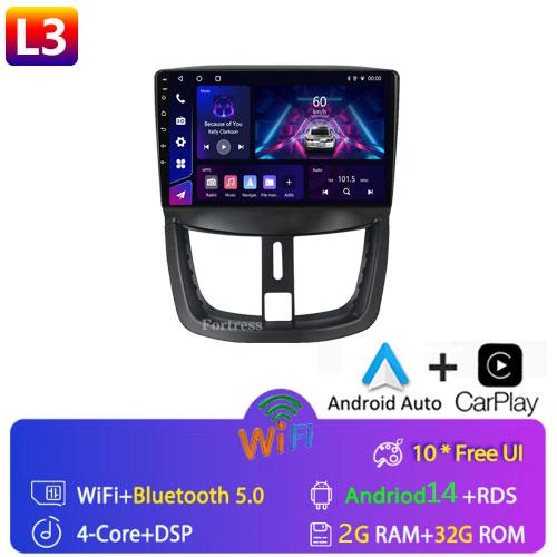 4G WiFi For Peugeot 207 207CC 206 Plus 2007-2013 Android Carplay 2 Din 9 Inch Radio GPS Navigation Multimedia Player Head Unit