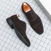 Fashion Men New Fashion Derby Shoes Pointed Anti Fleece Leather Lace Up Business Dress Leather Shoes Black Brown Size 38-48