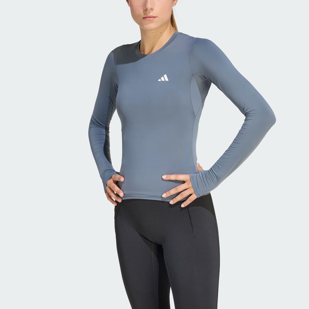 Adidas Primelift Workout Contour Top Quick-Drying Skin-Friendly Knitted Sports Long Sleeve Women Tops JY6374