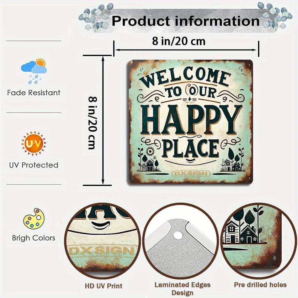 1 шт. деревенский знак «Добро пожаловать в наше счастливое место» — фото 2