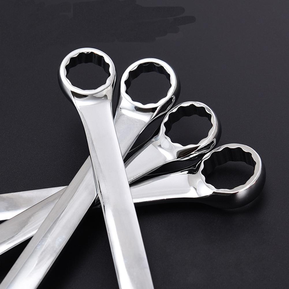 45 Steel Double Head Spanner 6mm Metric Open Box End Combo Wrench Heat Treated High Hardness Electroplated Rust Proof RepairTool