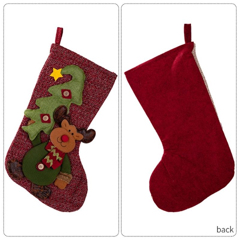 Holiday Stocking Reusable Decorative Sock for Gift Storage Sturdy Materials Christmas Decoration Simple Installation