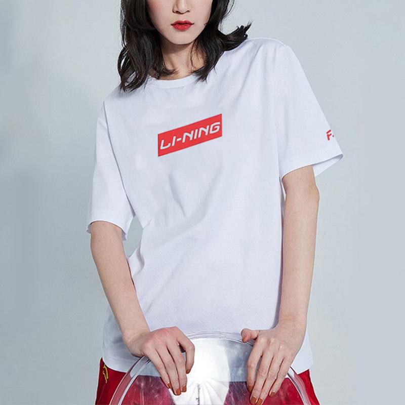 Li Ning T Shirts Unisex Crew Neck Moderate Straight Fit AHSR665-2