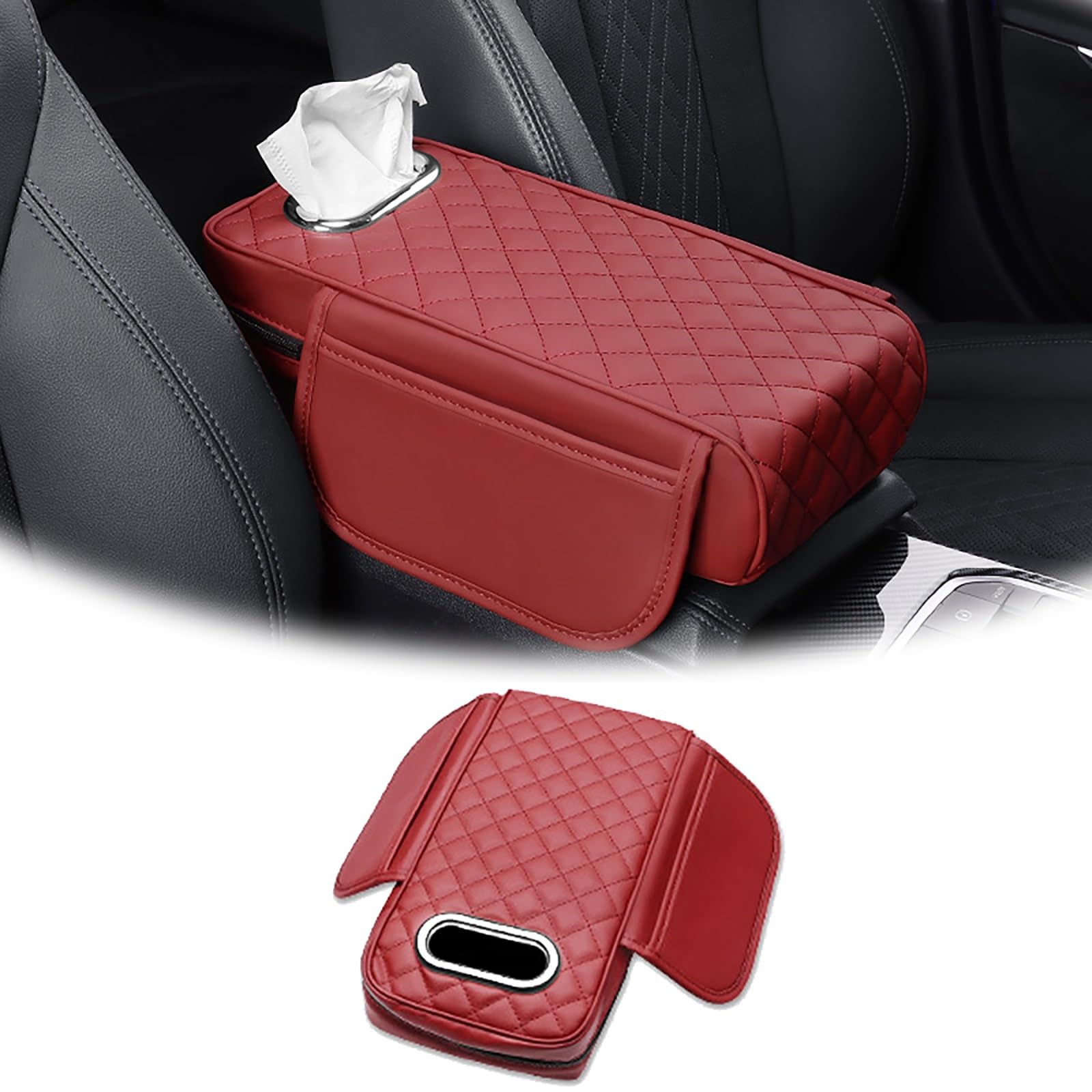 

Новая крышка подлокотника, совместимая с Toyota Rise A200A/210A, ноябрь 2019 г. - настоящее время, консольный бокс One Size красный