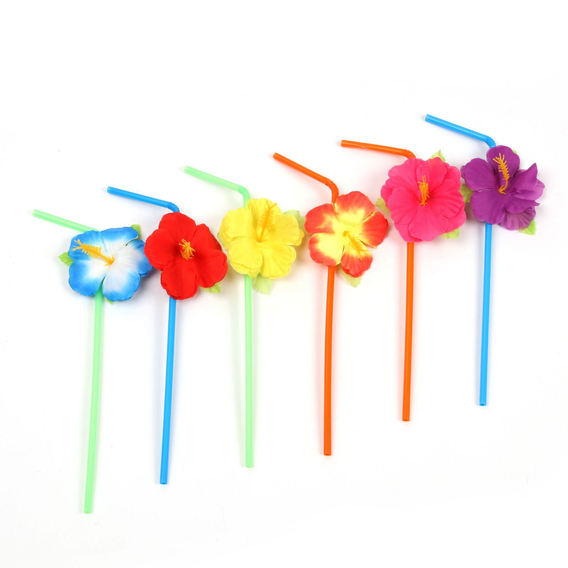 

Party Tropical Coconut Drinking Cup Juice Cups Straw Summer Luau Birthday Beach Pool Party Hawaiian Decoration Flower Straw