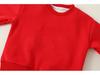 Festive Kids' Red New Year Thickened Pullover Hoodie