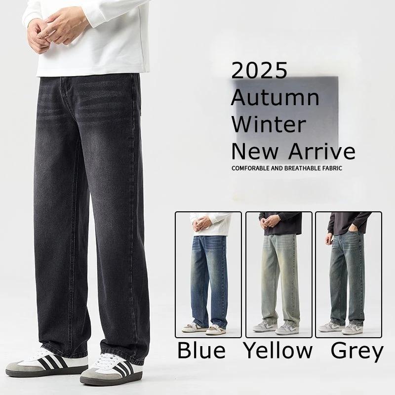 Men's Straight leg Loose Jeans Classic Style Advanced Stretch Autumn & Winter New 6 Colors Plus Size 28-38