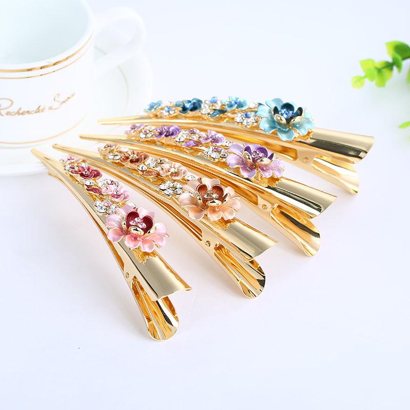 New Gorgeous Shiny Crystal Zircon Hairpin Sweet Lady Hairpin Duck Beak Hairpin High Quality Flower Tree Branch Hairpin