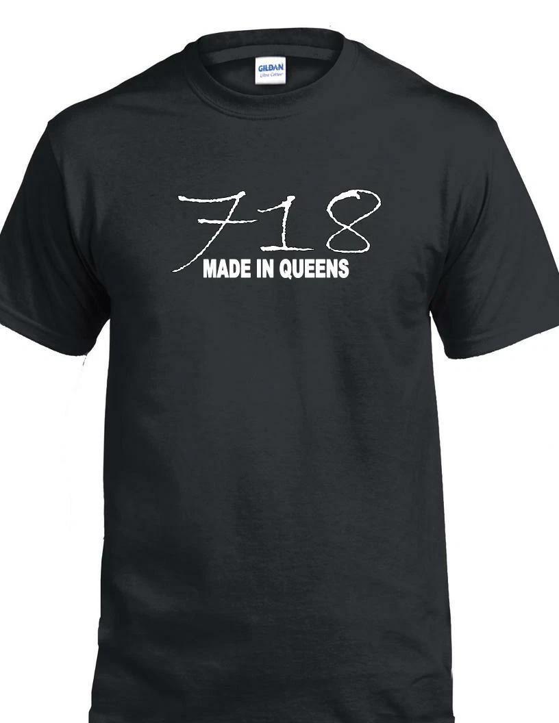 

MADE IN QUEENS 718 T-Shirt AREA CODE NYC HIP HOP SWAG NEW YORK CITY TEE Shirt S