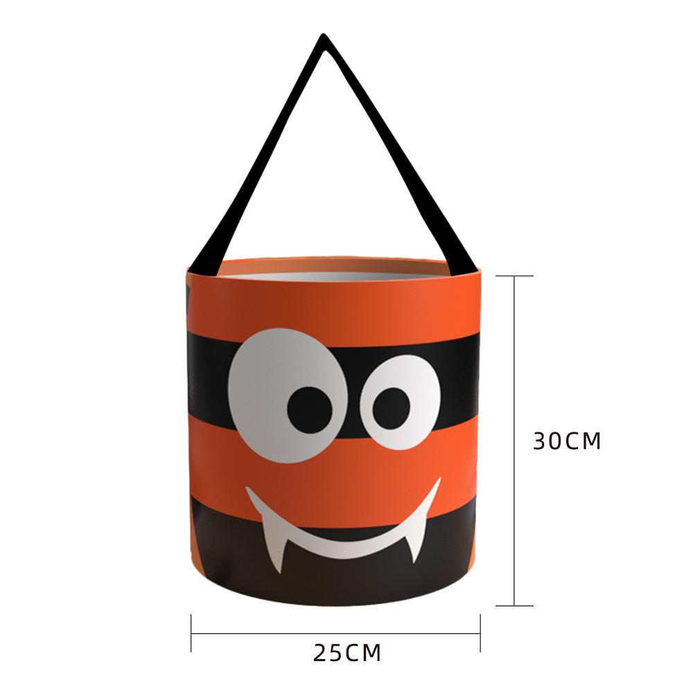 Halloween Pumpkin Bag With Cartoon Design For Trick Or Treat Candy Collecting