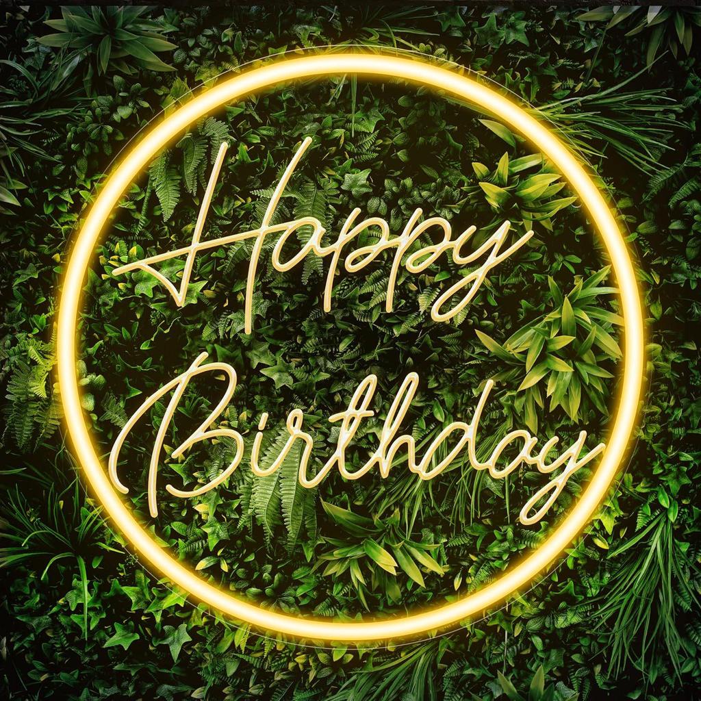 Neon Happy Birthday Luminous Wall Sign for Party or Bedroom Decor