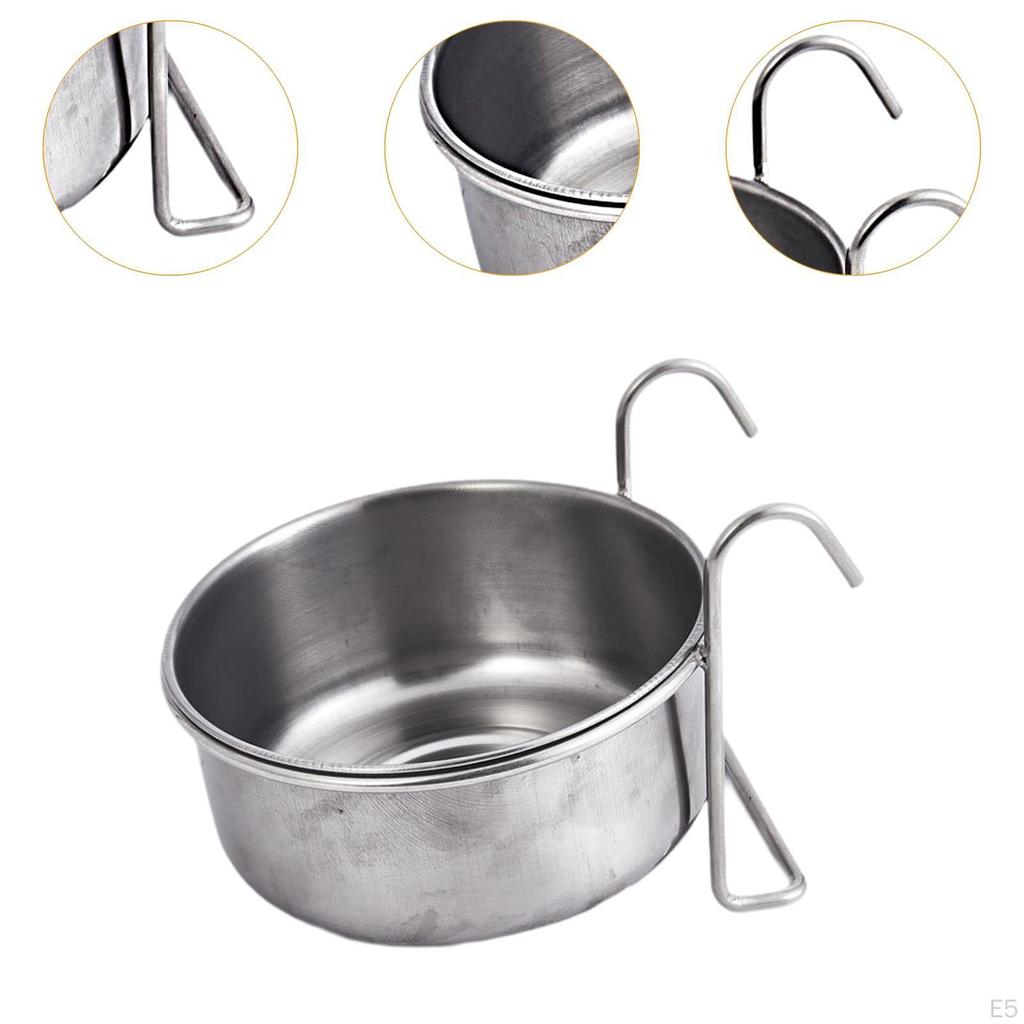 Dog Kennel Bowl Hanging Pet Feeder Cat Feeding,Water Dispenser Stainless Steel for Crate