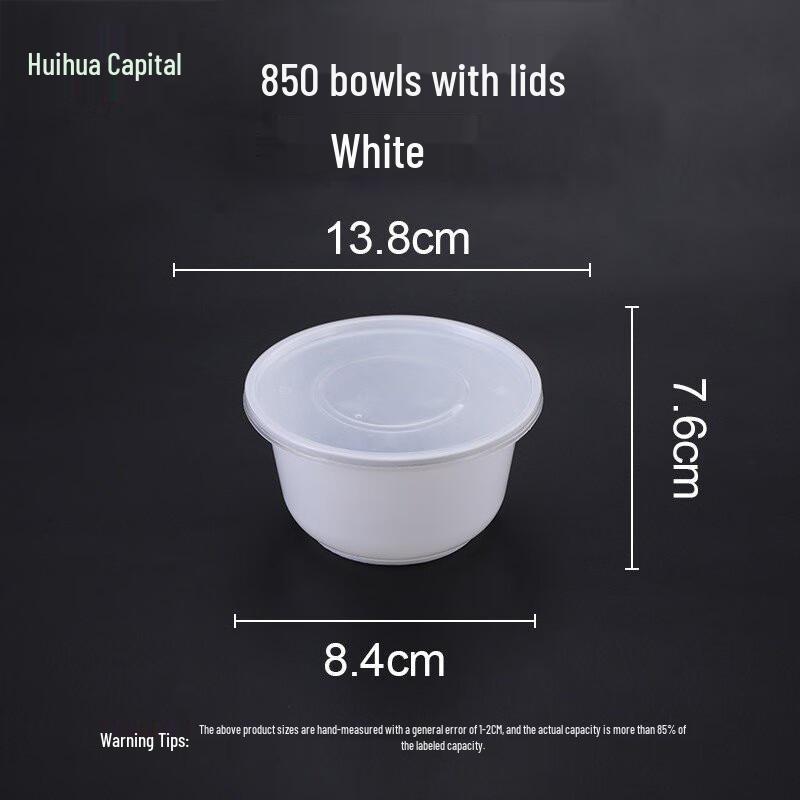 HUIHUADU Thickened Disposable Round Plastic Takeout Containers