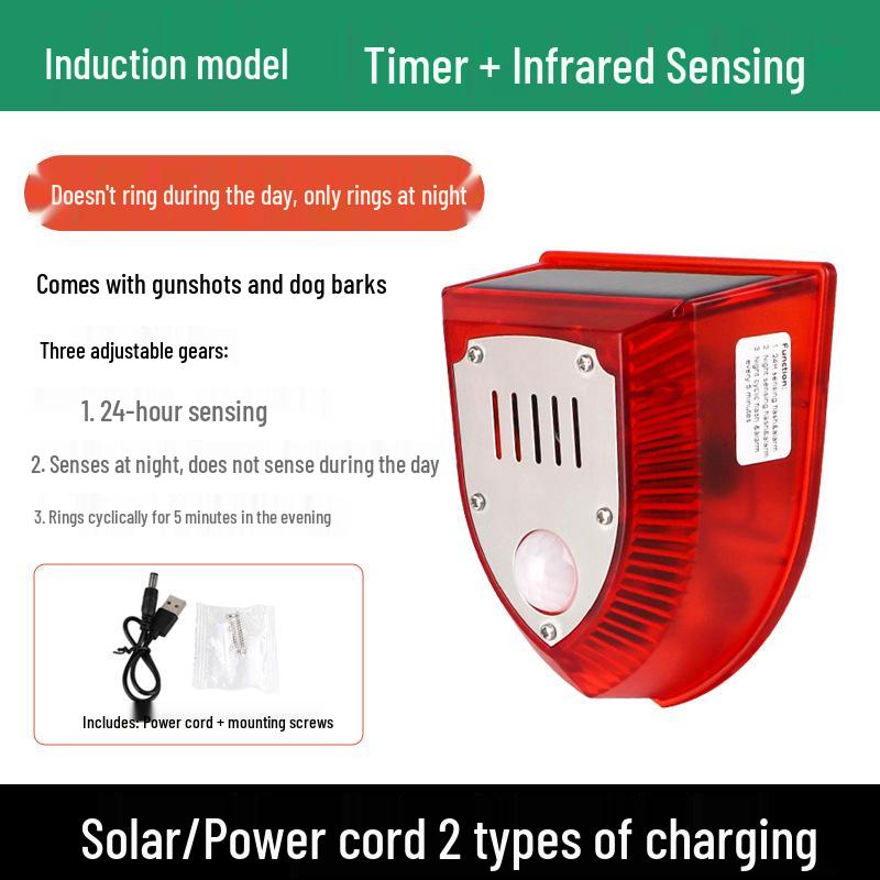 Weasel & Pig Scare Beast: Solar-Powered Outdoor Animal Repeller with Infrared Sound & Light Alarm