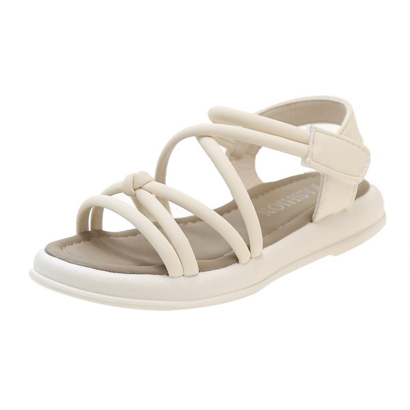 Kids Woven Strap Flat Casual Sandals 26