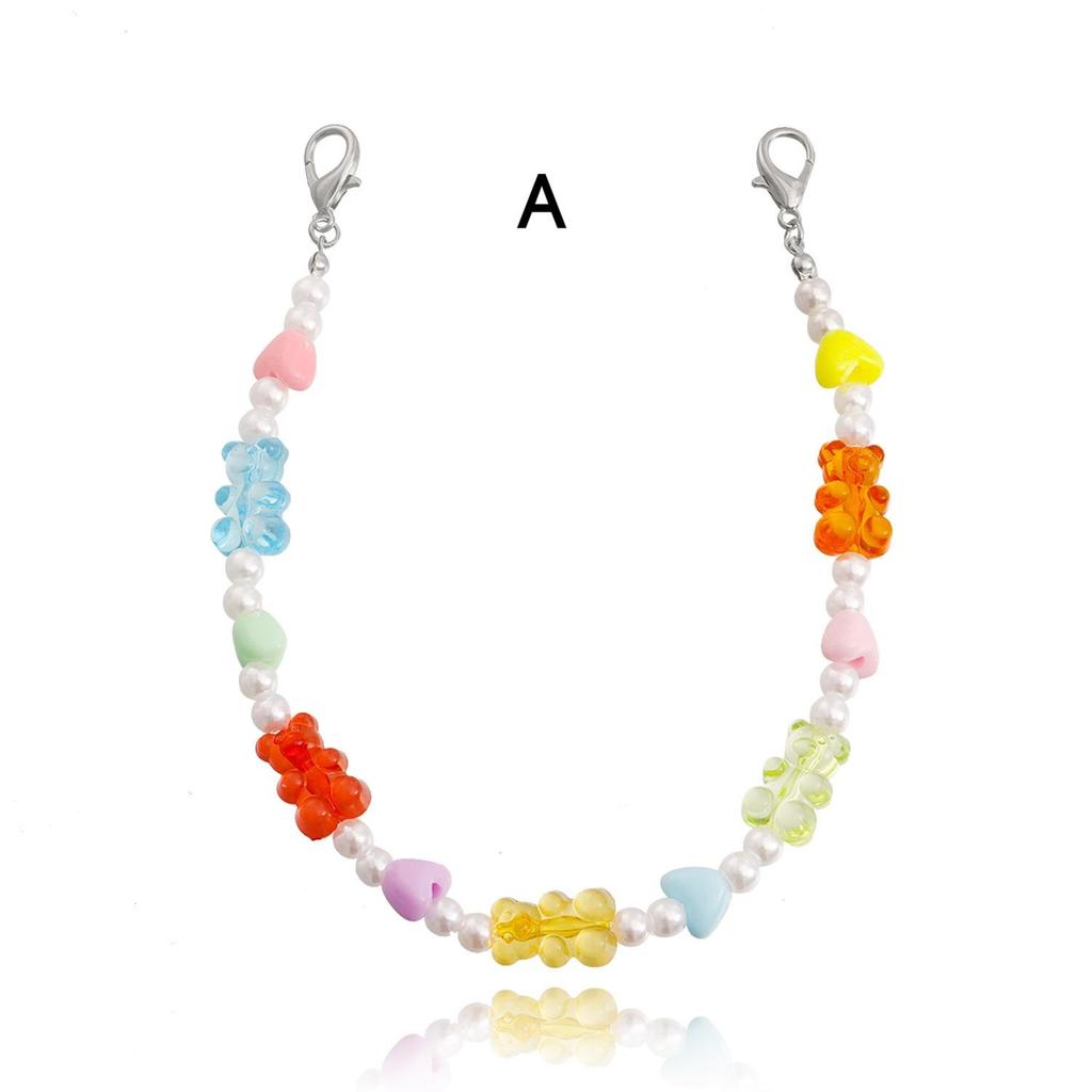 Cute Simulated Pearl Anklets for Women Bear Acrylic Bead Shoe Chain Foot Ankle Bracelet Summer Beach Accessories