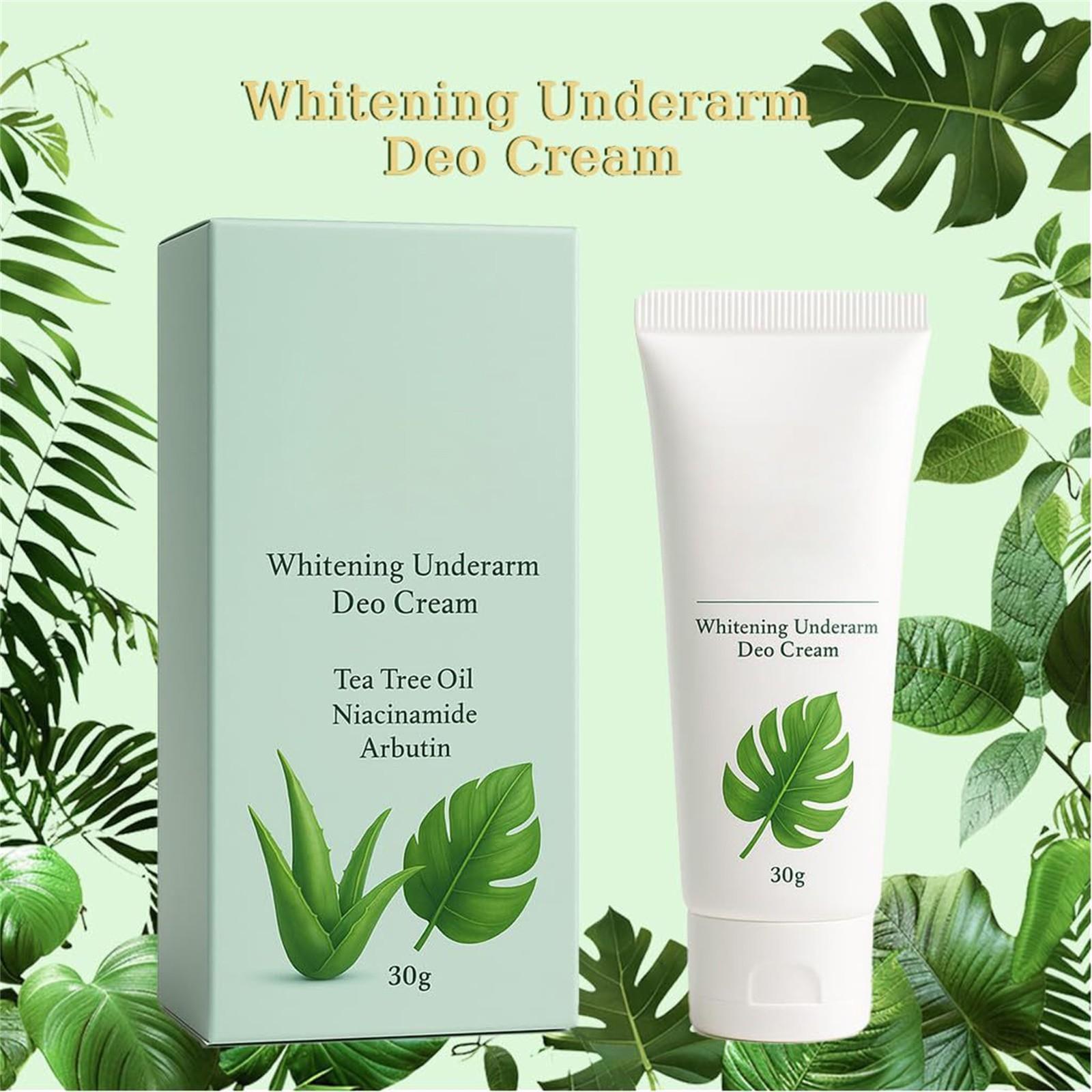 

Отбеливающий дезодорант-крем для подмышек для темной кожи в подмышках, локтях, коленях, подходит для чувствительной кожи 30 г One Size