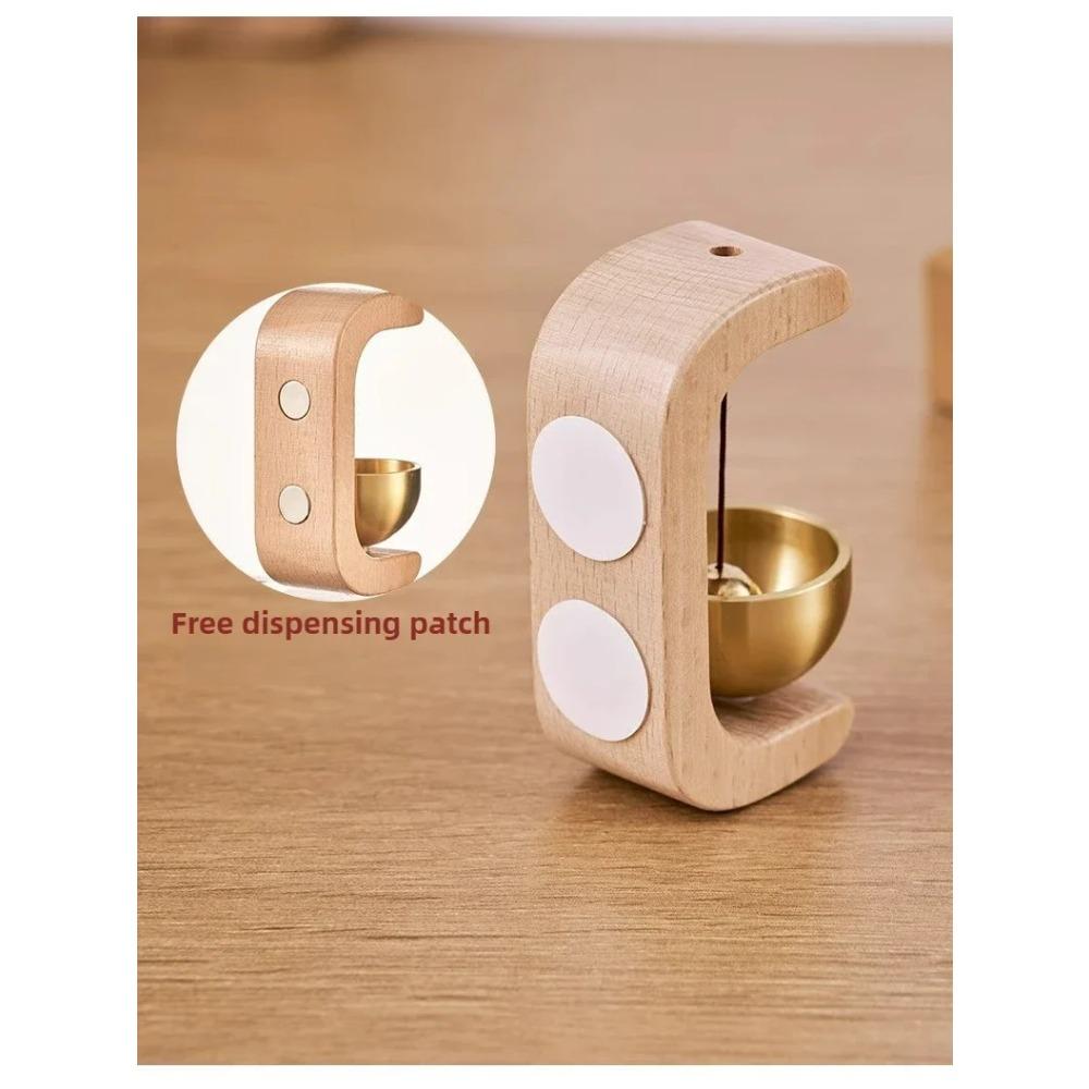 Solid Wooden Doorbell Magnetic Aesthetic Brass Wind Chimes Wireless Jingle Bell Entrance Door Bell Pendant Home Decor