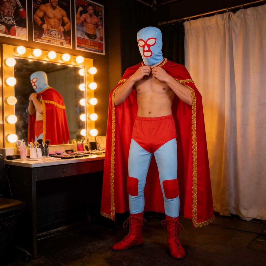 Movie Nacho Libre Costume Cosplay Cloak For Halloween Stage Performances