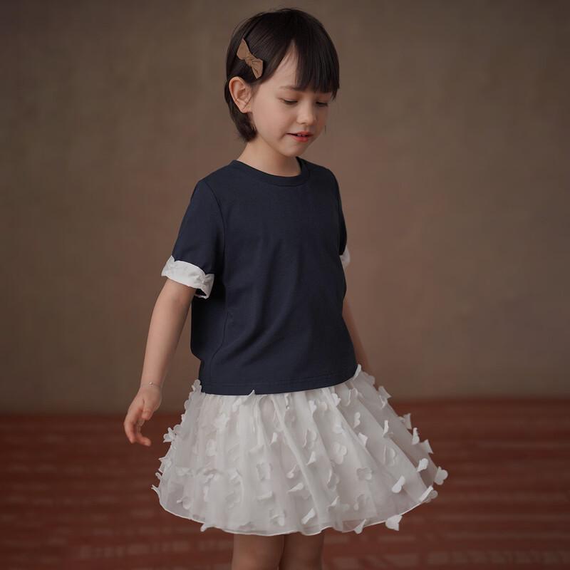 Hacikis Kids' 2026 Summer Stretchy Knit Round Neck Short Sleeve T-Shirt