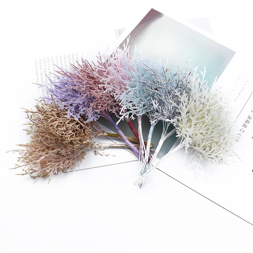 4/8pcs Artificial Plants Christmas Tree Leaves Vase Home Room Decor Wedding Party Bridal Accessories Clearance Diy Gifts Plastic