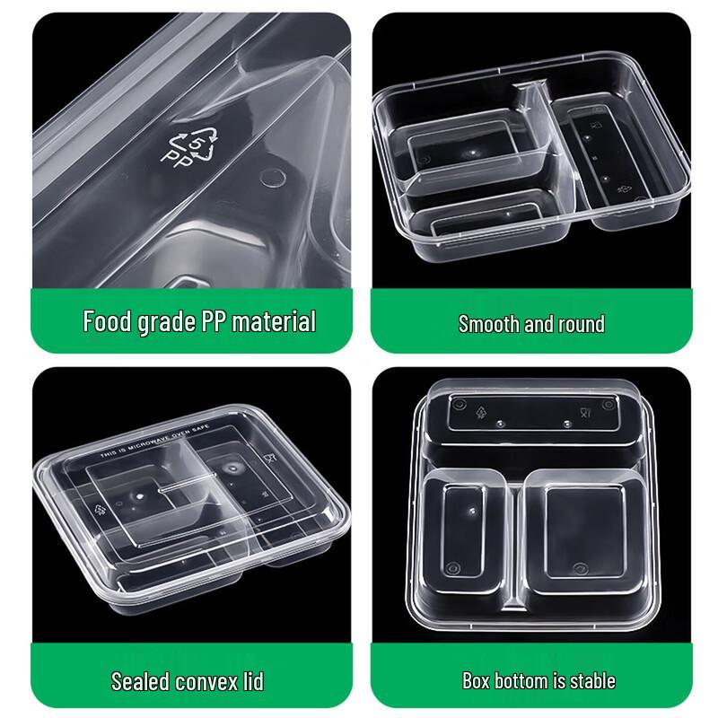 WS Microwavable 5-Compartment Disposable Food Container