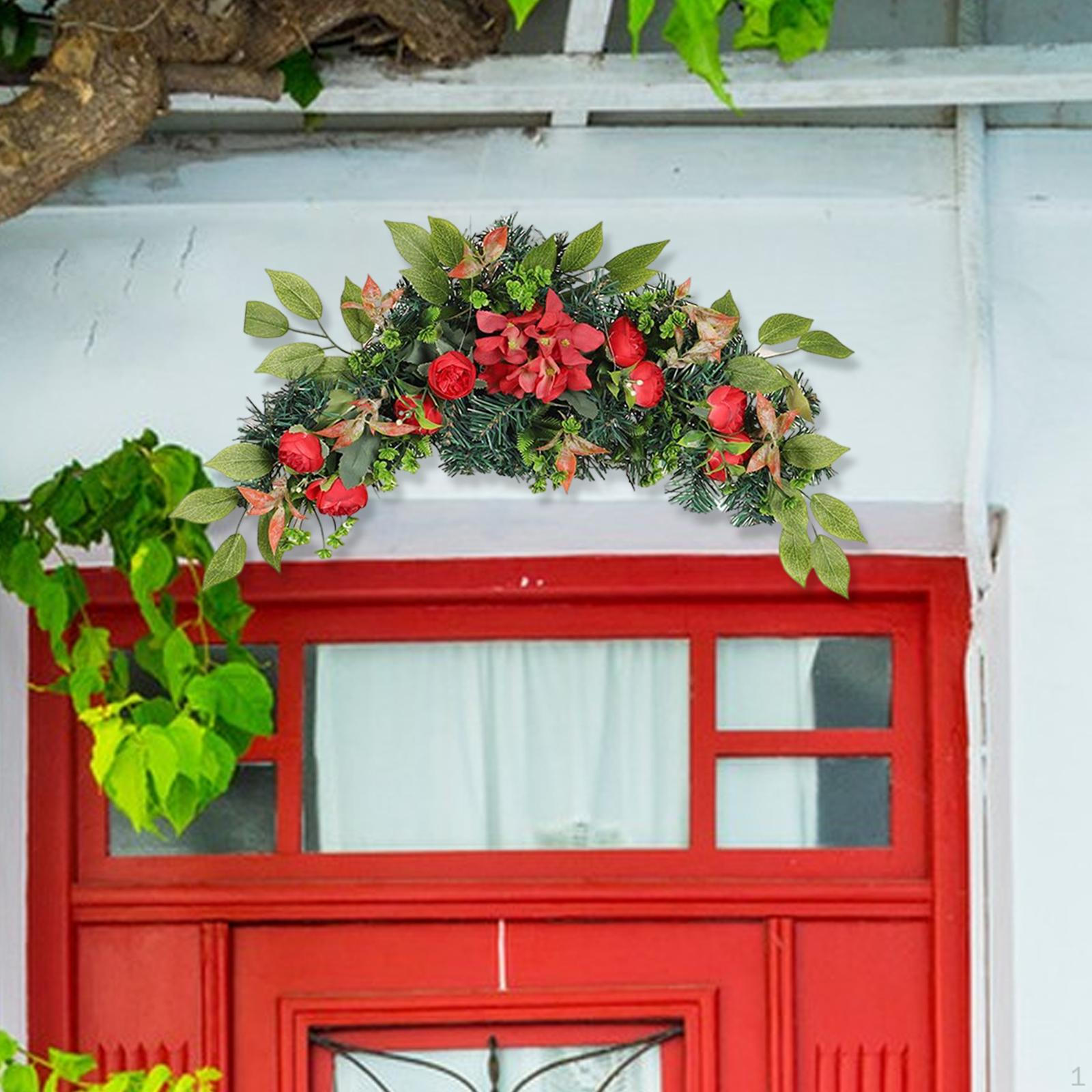 

Flower Swag, Floral Garland Hanging Backdrop Simulation Summer Front Door Wreath for Living Room