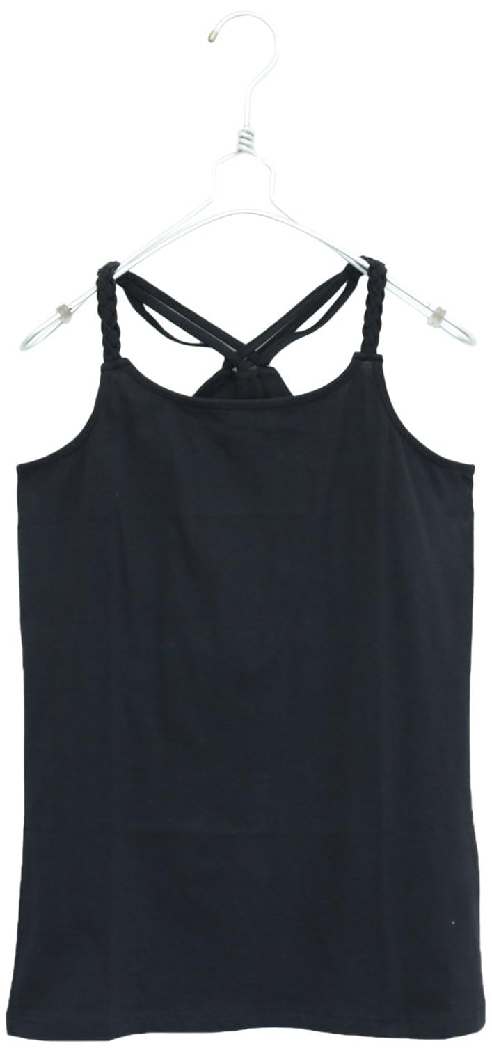 

Andit Braided Strap Cotton Camisole, 100% Cotton, Women s, Size L, 51 Black