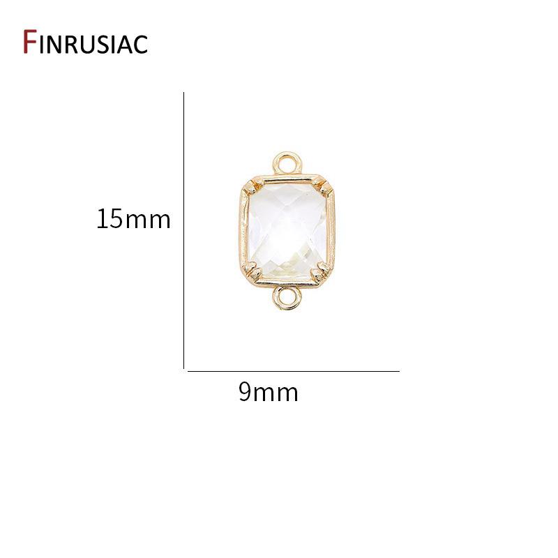 DIY Jewelry Accessories New Korean Style Zircon Connector 14K Gold Plated Beautiful Colors Component For Jewelry Making Supplies