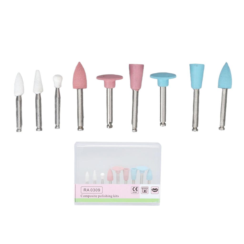 9 st Tandpoleringsborr Ljushärdande Resin Tänder Poleringsborr Tillbehör för Låg Hastighet