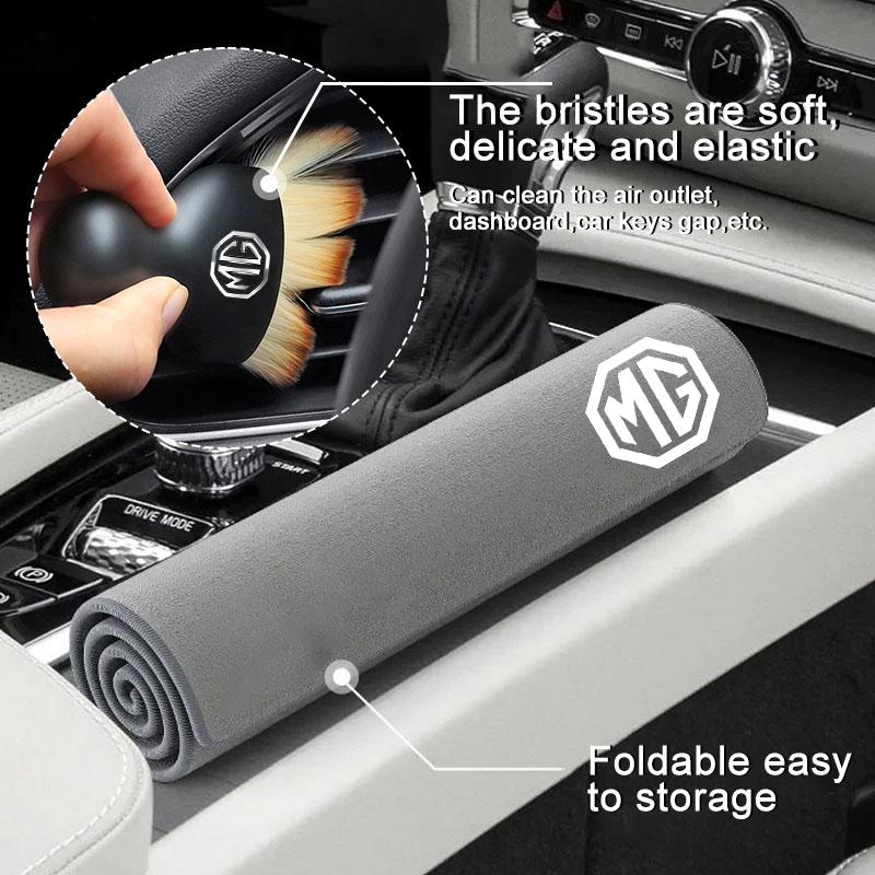 Car Suede Towel Rag Cleaning Soft Brush Cleaner Tools For Morris Garages MG ZS 5 7 6 Cyberster MG4 EV ES5 HS ONE GT GS MG3 EZS