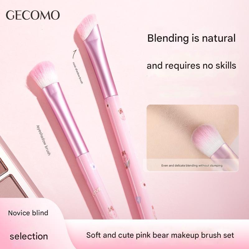 GECOMO Professional Makeup Brush Set Full Collection For Eyeshadow Eyeliner Blush Contour Highlight And Nose Shading