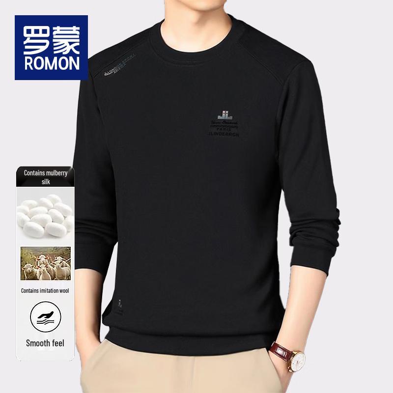 Romon Men s Winter Fleece Lined Solid Sweatshirt BY067 M (165cm)