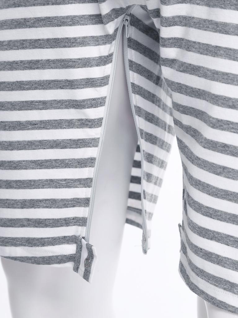 Unisex Adaptivní Overal Zadní Zip Rozkrokový Zip Krátký Rukáv Pruhovaný Body Péče o Starší Lidi se Speciálními Potřebami