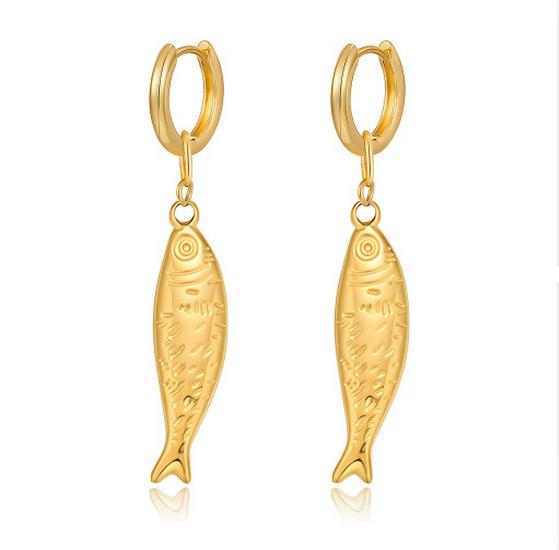Collana Ciondolo Pesce d'Oro 2025 - Acciaio Inossidabile, Catena Clavicolare di Lusso Leggero