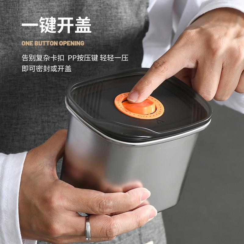 BEPAN 1PC Japanese-style stainless steel crisper sealed lunch box with lid refrigerator storage box bento box Student lunch box