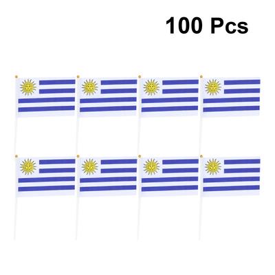100Pcs Hand Held Stick Flags Durable Small National Flags On Stick Portable Lightweight for Sports Party Classroom Decoration