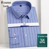Camisa Masculina DP 100% Algodão Listrada de Manga Longa Não Amassa