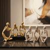 Moderne Der Denker Statue Sandfarbe Schreibtisch-Display-Ornamente Lese-Dekor