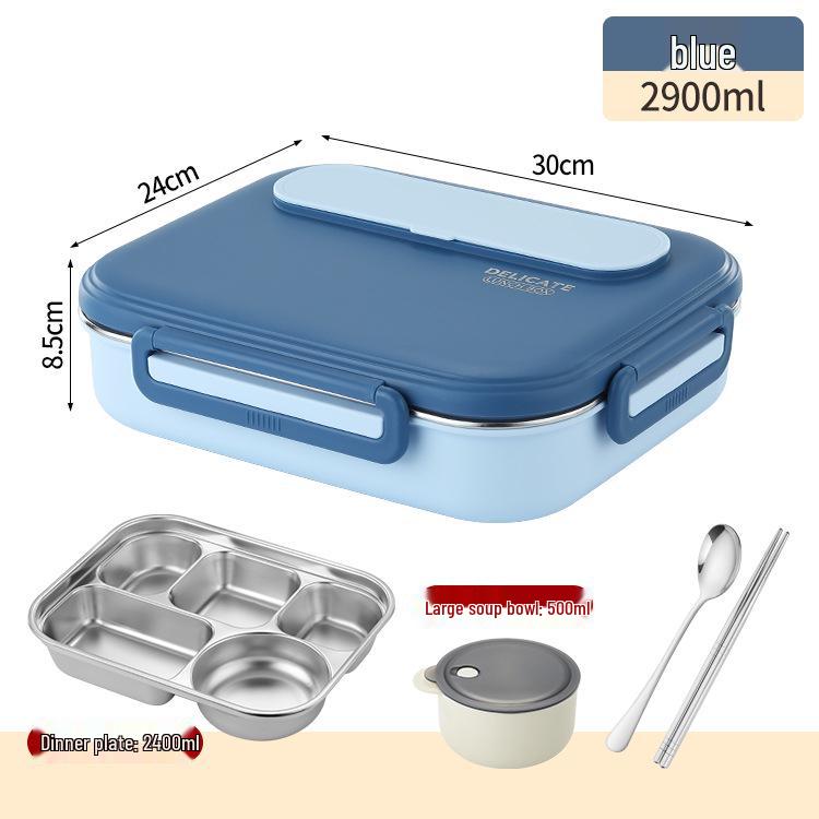 Microwave-Safe 304 Stainless Steel Lunch Box with Lid for Students
