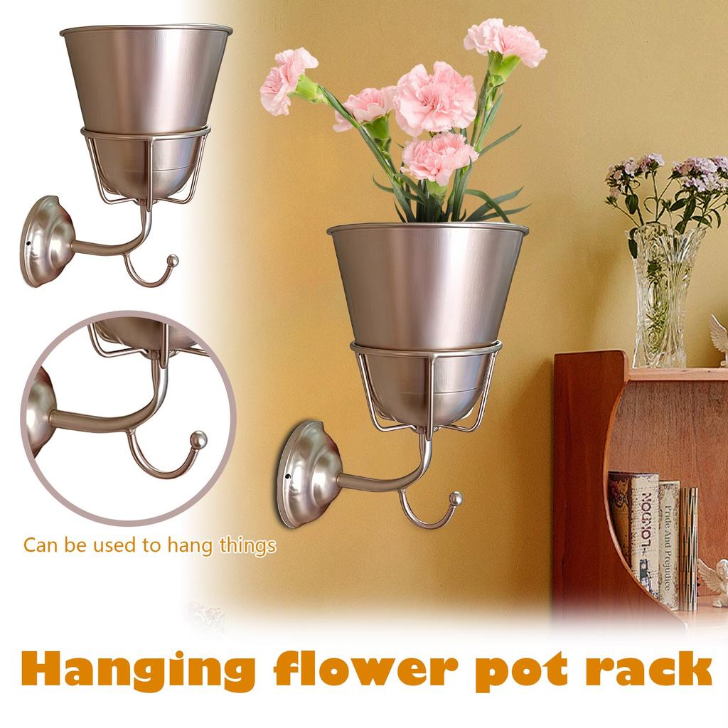 Hook Flower Pot Rack Integrated Metal Creative Wall Hanging Home Decoration