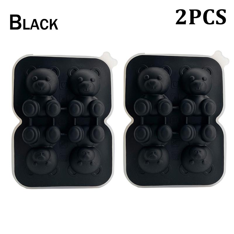3D Little Bear Shape Ice Cube Silicone Mold Chocolate Cake Mould Candy Dough Mold For Coffee Milk Tea Whiskey Ice Mold
